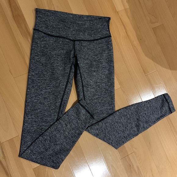 Lululemon Wunder Under Heathered Black & Grey Low-Rise leggings - size 4 - Picture 2 of 16